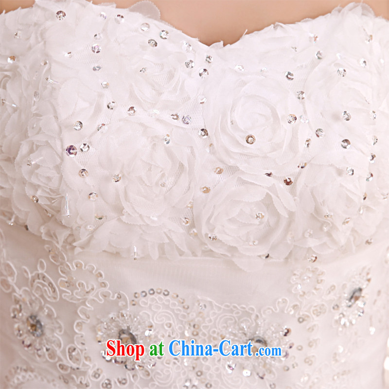 Honeymoon bridal 2015 new tail wedding Korean Beauty graphics thin smears chest wedding band-tail, white XL, Honeymoon bridal, shopping on the Internet