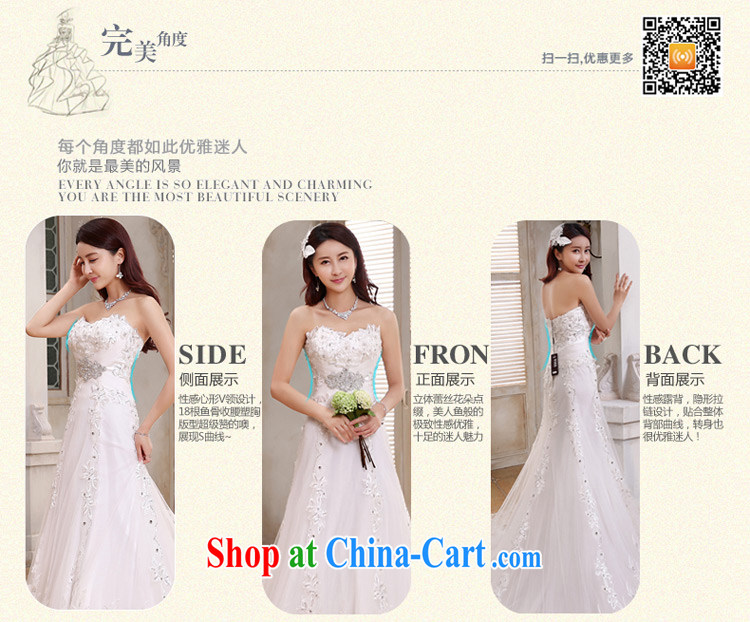 Honeymoon bridal 2015 wedding dresses Korean wood drill the waist crowsfoot wedding zipper tail wedding white M pictures, price, brand platters! Elections are good character, the national distribution, so why buy now enjoy more preferential! Health
