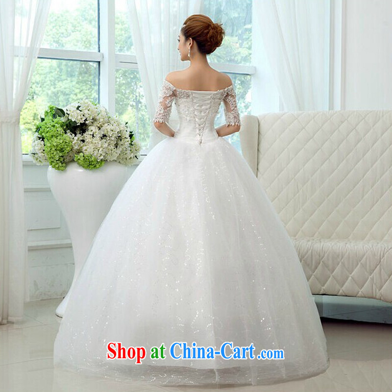 7 color 7 tone Korean version 2015 New Field shoulder water drilling lace Princess cuff, with wedding dresses H 026 white tailored (final), 7 color 7 tone, shopping on the Internet