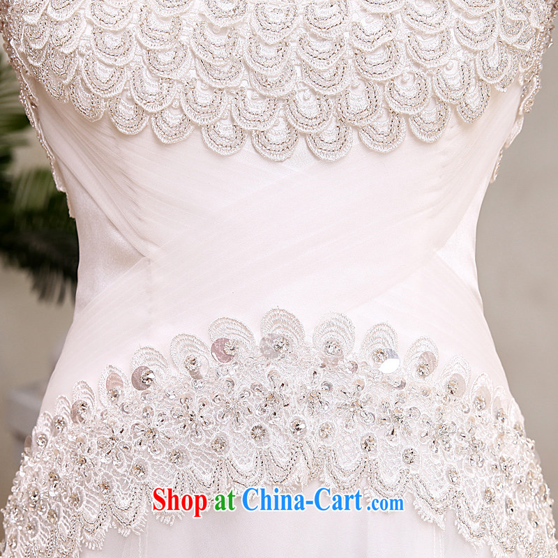 Honeymoon bridal 2015 new wedding dresses Korean version the waist crowsfoot wedding tail zipper wedding white XL, Honeymoon bridal, shopping on the Internet