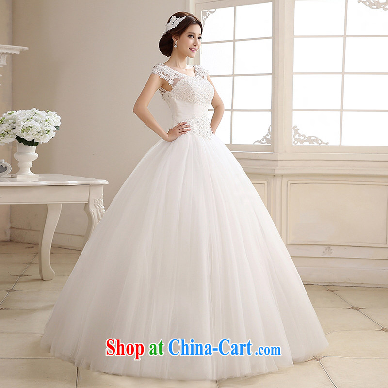 Let the day the bride's wedding dresses 2015 summer new lace a shoulder with Japan, and the ROK wedding dress 1730 white XXL 2.3 feet around his waist, and dream of the day, shopping on the Internet