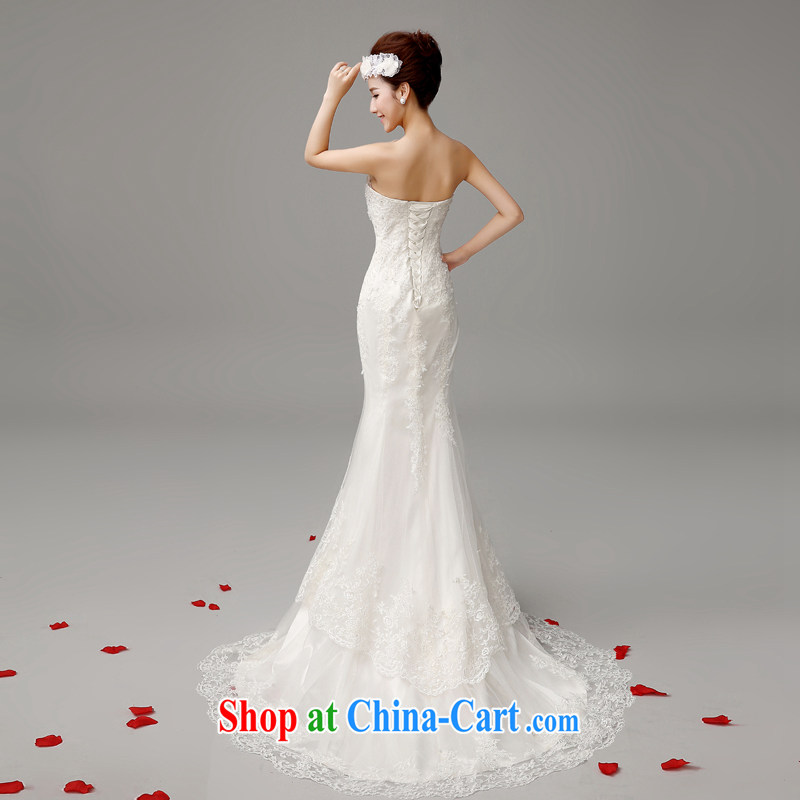 7 color 7 tone Korean version 2015 summer new erase chest strap lace retro beauty crowsfoot wedding tail wedding dresses H 028 white S, 7 color 7 tone, shopping on the Internet