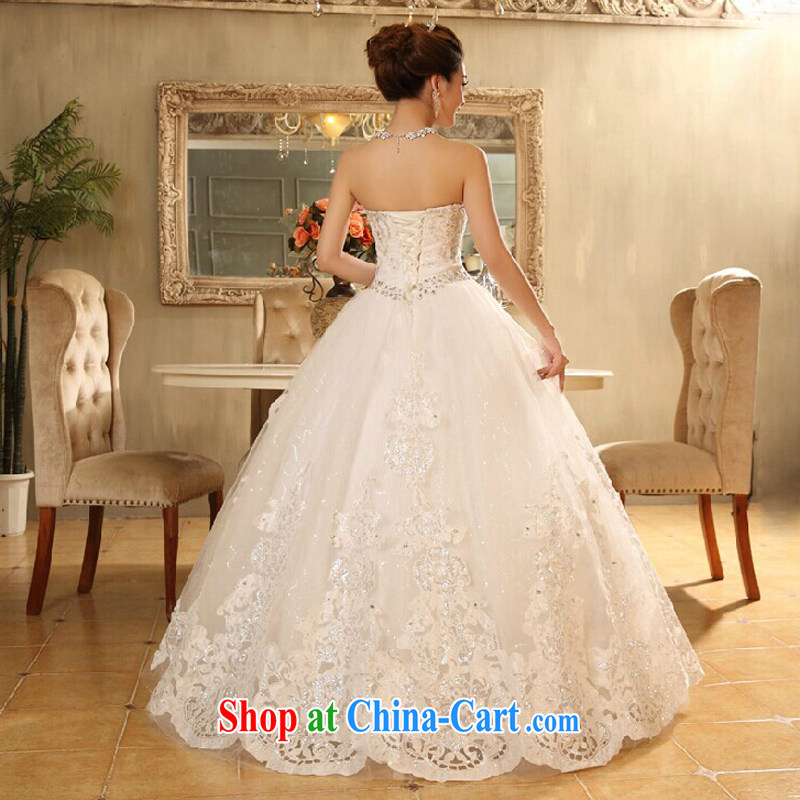 7 color 7 tone Korean version 2014 summer new bride white beauty with parquet drill wiped her chest wedding dresses H 029 white tailored to 7-Color 7 tone, shopping on the Internet