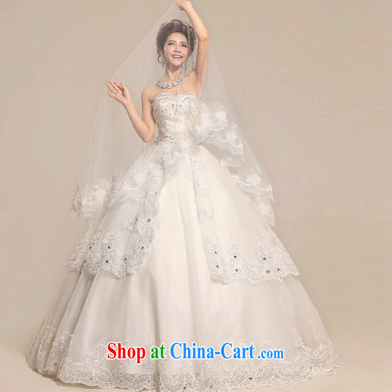 It is also optimized their swords into plowshares 2015 New royal lace Korean version wiped chest Princess bride wedding Royal XS 5221 white package XXL, optimize color swords into plowshares, and shopping on the Internet