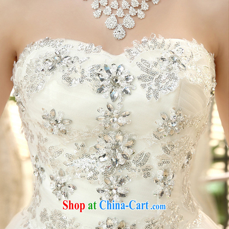The United States and the new wedding parquet drill heart-shaped bare chest lace, skirt with tie-marriages with wedding Korean version H beauty - 46 white XXL, the American (Imeinuo), and, on-line shopping