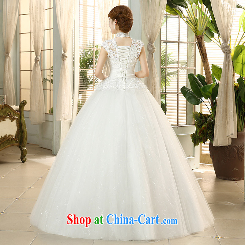 The United States and the 2015 spring and summer wedding dresses one shoulder floral lace retro, for binding with a Korean Beauty Princess with yarn H - 45 white XXL, AIDS and the United States (Imeinuo), online shopping