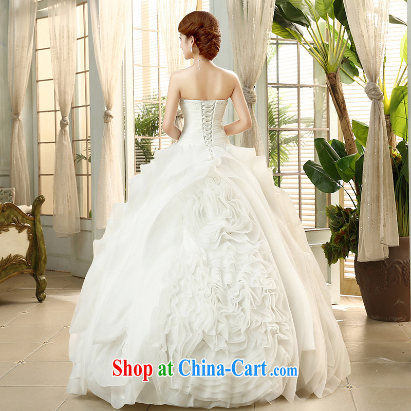 The United States and the 2015 spring and summer wedding dresses beauty bare chest retro tie bowtie Korean sweet Princess shaggy skirts H - 44 white XXL, AIDS, and the United States (Imeinuo), online shopping