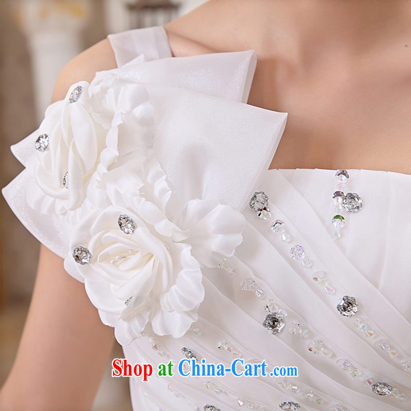 Love Life 2015 new water drilling flowers Korean Princess Mary Magdalene chest strap wedding white with wedding dresses wedding dress white L, love life, and shopping on the Internet