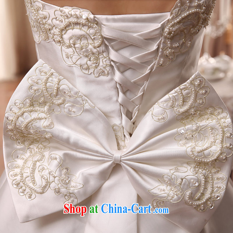 Love Life Korean-style wedding video thin 2015 new erase chest bridal with tail zig-zag Satin tie-waist-Princess skirt stays white tail strap, XXL 2 feet 3 waist, love life, and shopping on the Internet