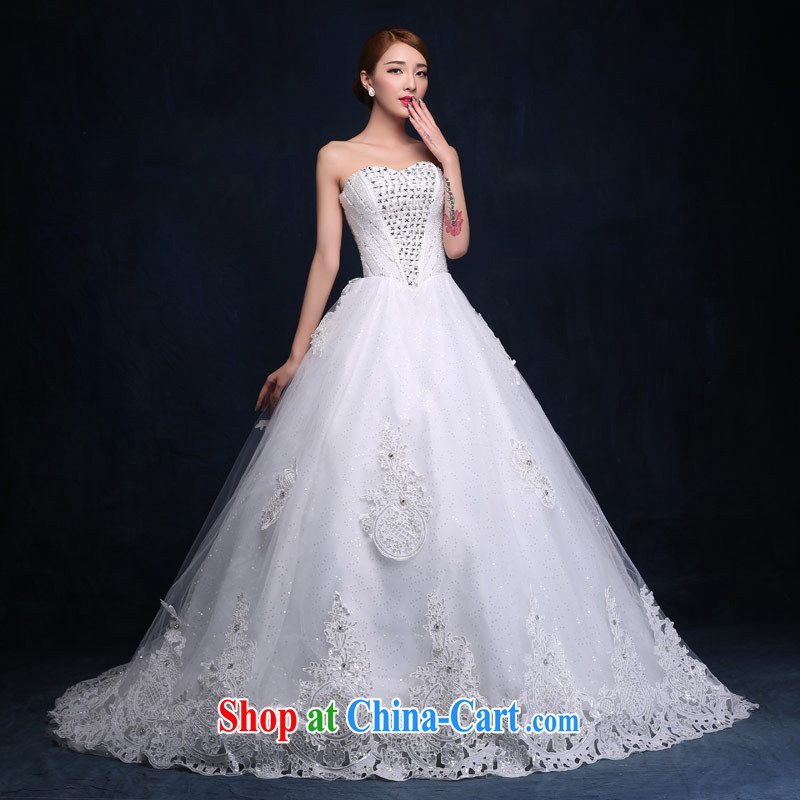 Love Life 3M deluxe and yarn tail wedding Korean version 2015 new large V collar sweet Princess bride parquet drill lace white XXL, love life, and, on-line shopping