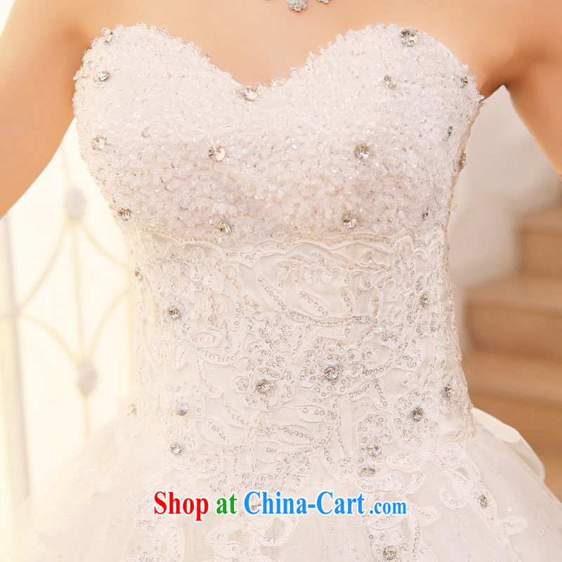 Love On The temporal parquet diamond luxury-tail wedding new 2015 sweet tie-erase chest Korean Princess bow tie wedding dress girls white S, love life, and shopping on the Internet