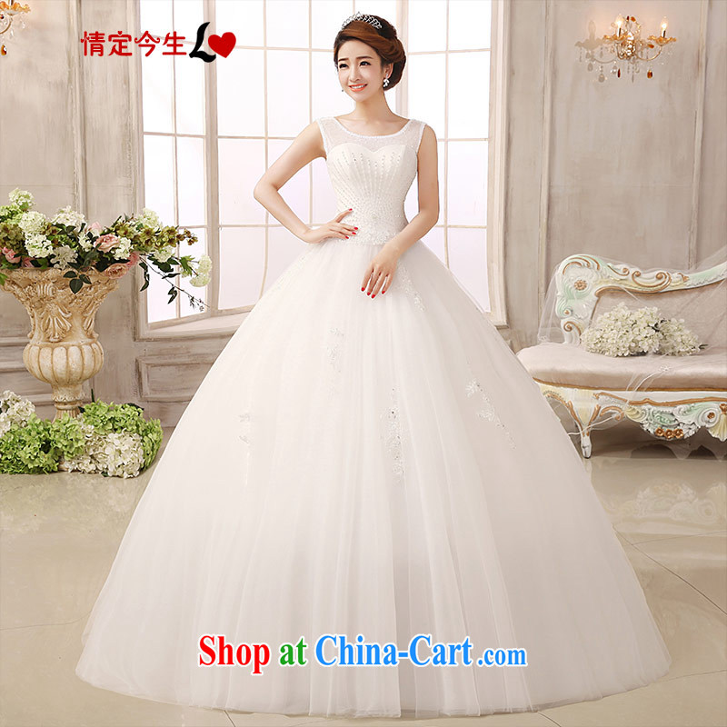 Love Life wedding dresses Korean word aligned shoulder to bind with beauty bridal wedding dresses and stylish wedding white XXL