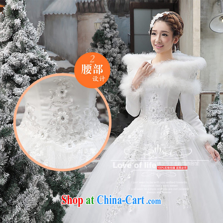 Love Life Korean winter wedding dresses a shoulder 2015 new winter long-sleeved wool collar thick winter, wedding dress girls white XXL pictures, price, brand platters! Elections are good character, the national distribution, so why buy now enjoy more preferential! Health