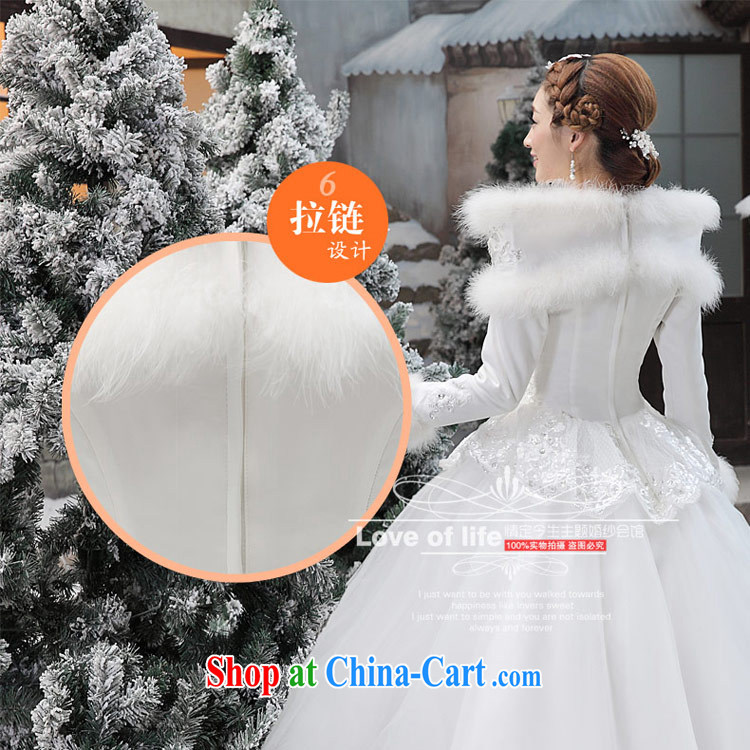 Love Life Korean winter wedding dresses a shoulder 2015 new winter long-sleeved wool collar thick winter, wedding dress girls white XXL pictures, price, brand platters! Elections are good character, the national distribution, so why buy now enjoy more preferential! Health