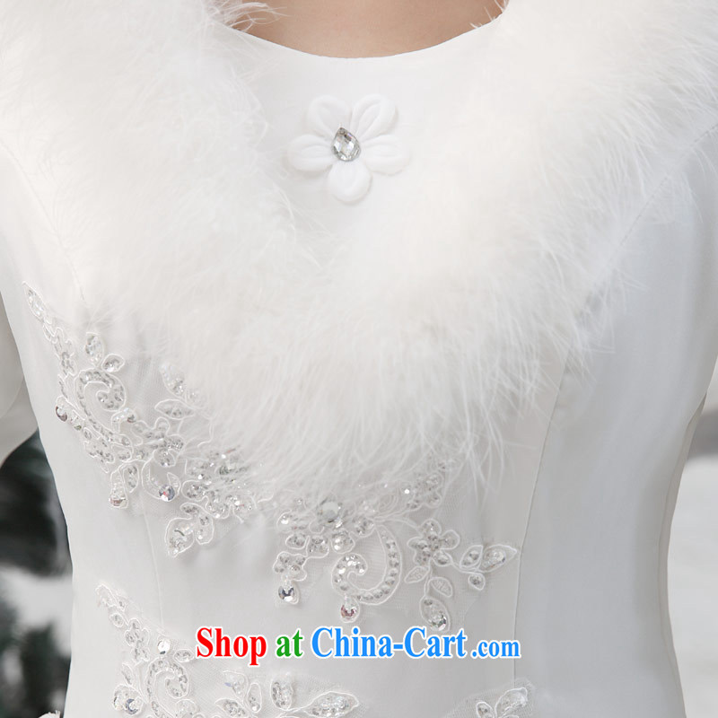 Love Life winter wedding dresses winter clothes 2015 new Korean winter long-sleeved wool collar thick winter, 04 cotton white XXL waist 2 feet 3, love life, and shopping on the Internet