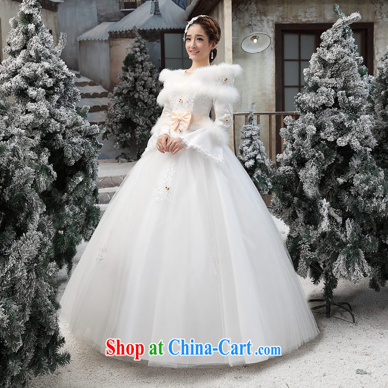 Love Life winter wedding dresses winter clothes 2015 new Korean winter long-sleeved wool collar thick winter, 07 cotton white XXL, love life, and shopping on the Internet
