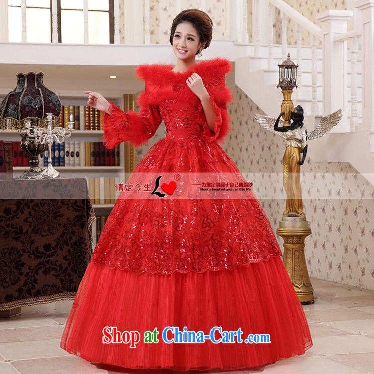 Love Life wedding dresses 2015 winter clothes new Korean red long-sleeved one shoulder hair for thick winter, cotton red XXL pictures, price, brand platters! Elections are good character, the national distribution, so why buy now enjoy more preferential! Health