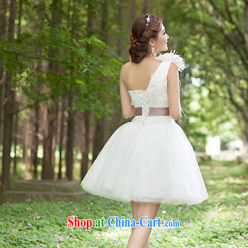 Love Life 2015 new bridesmaid short wedding dresses the bride dress short dress stylish bridesmaid serving the shoulder-white-waist-white XXL, love life, and shopping on the Internet