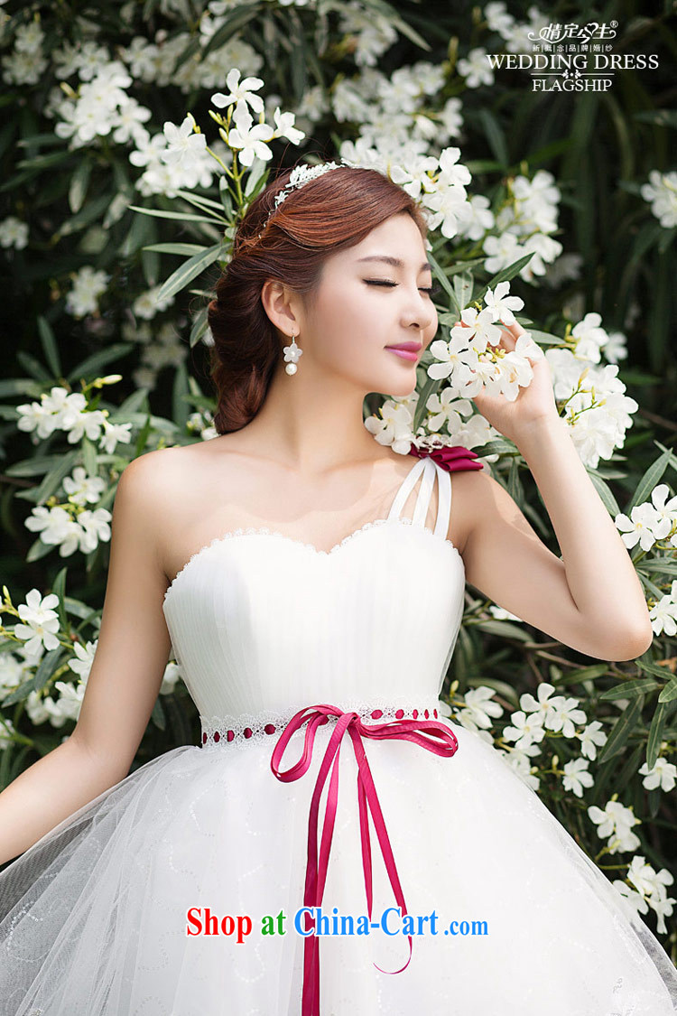Love Life bridal short wedding dresses 2015 new bridesmaid dress single shoulder Toastmaster of the dress short skirt lace Korean version the waist white XL pictures, price, brand platters! Elections are good character, the national distribution, so why buy now enjoy more preferential! Health