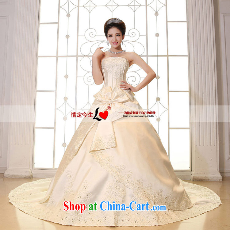 Love Life wedding dresses new 2015 Korean-style with bare chest Korean sweet summer, bow-tie-waist-wedding dress champagne color XS pictures, price, brand platters! Elections are good character, the national distribution, so why buy now enjoy more preferential! Health