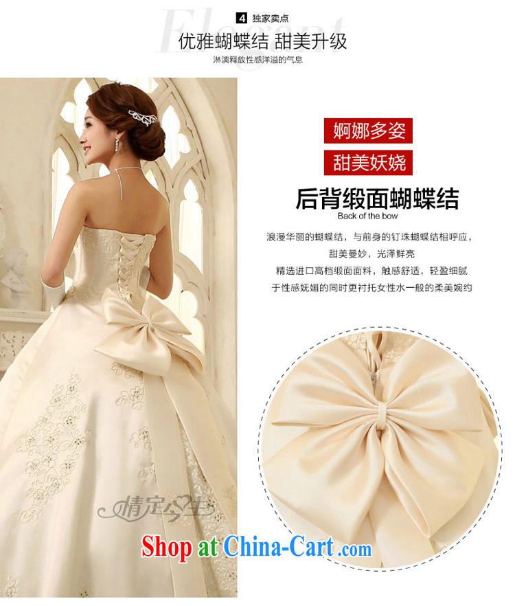 Love Life wedding dresses new 2015 Korean-style with bare chest Korean sweet summer, bow-tie-waist-wedding dress champagne color XS pictures, price, brand platters! Elections are good character, the national distribution, so why buy now enjoy more preferential! Health
