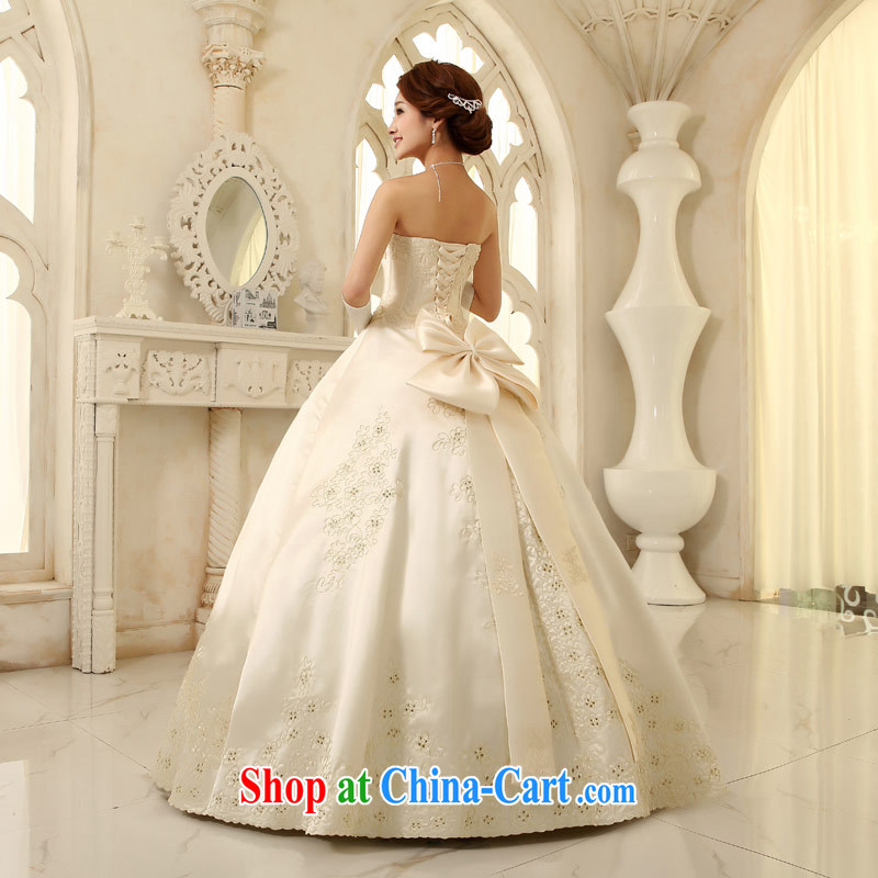 Love Life wedding dresses new 2015 Korean-style with bare chest Korean sweet summer, bow-tie-waist-wedding dress champagne color XS, love life, and shopping on the Internet