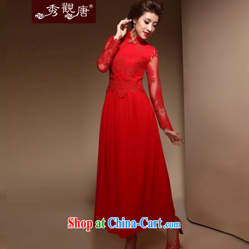 The CYD HO Kwun Tong' of 2015 bridal cheongsam dress spring new red long marriage toast the doors FX 3904 red S, Sau looked Tang, shopping on the Internet