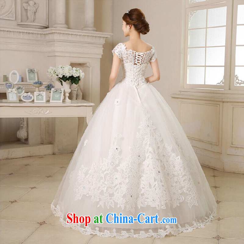 7 color 7 tone Korean version of the new, 2015 tie-in with a shoulder shaggy dress bridal Princess wedding dresses H 035 white with M, 7 color 7 tone, shopping on the Internet