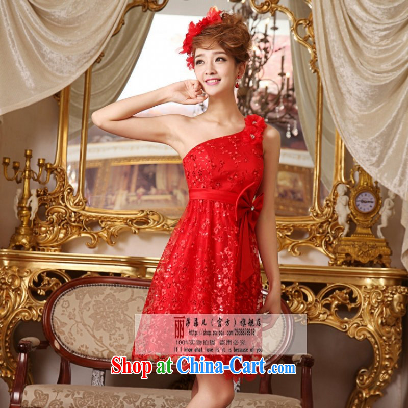 Love, Norman spring 2014 new Korean pregnant women short red single shoulder wedding dress bridal toast L pieced, love so Pang, online shopping
