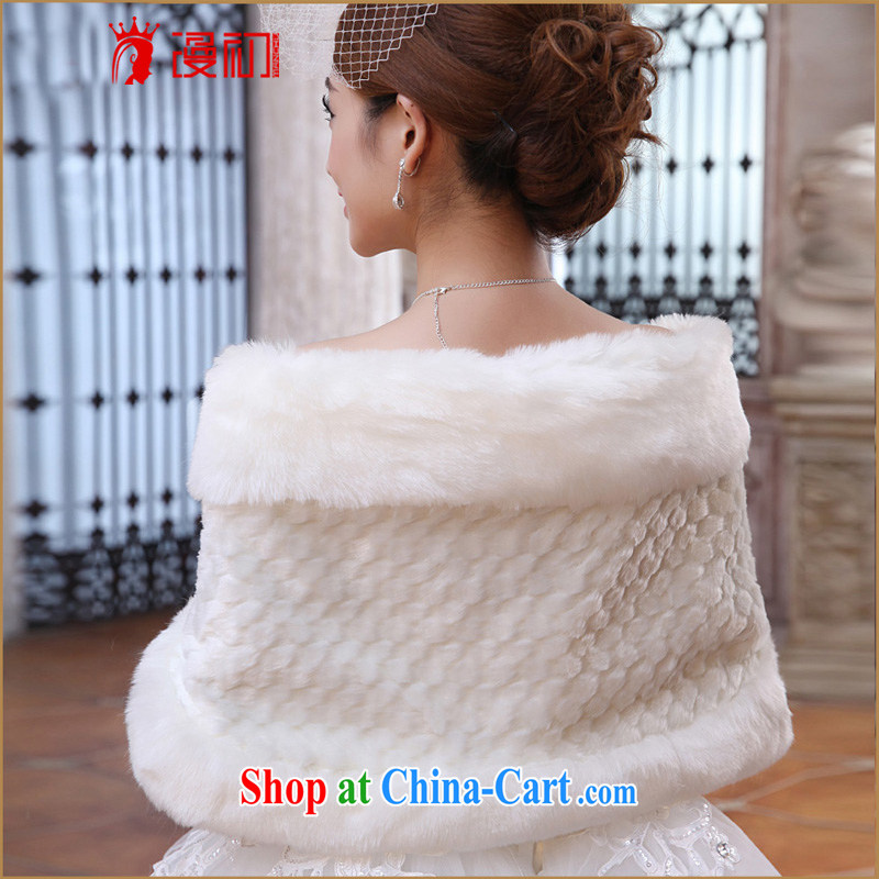 Definition 2015 early New rabbit plush shawl bridal wedding shawls and thick warm hair shawl white winter white, diffuse, and shopping on the Internet