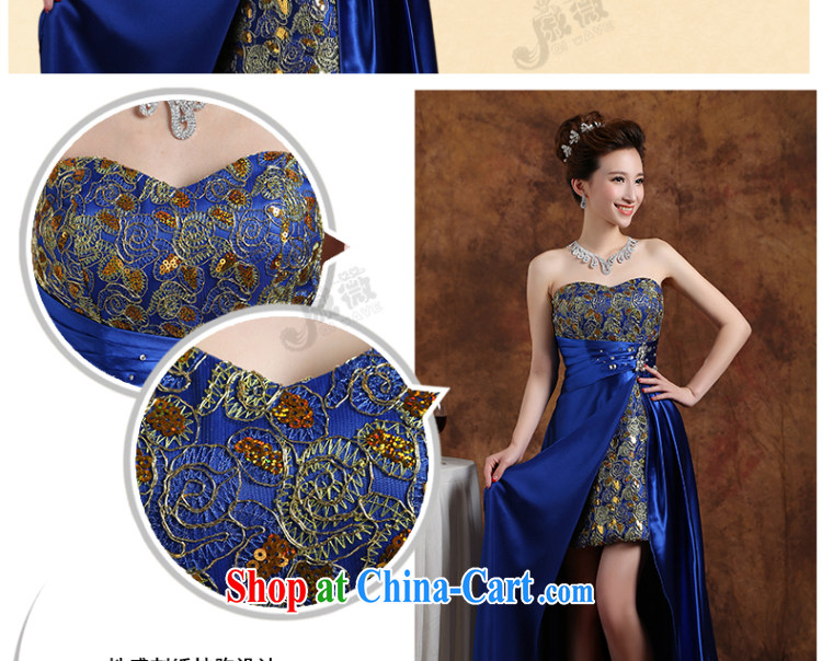 Qi wei wedding dresses 2015 summer new blue towel chest short long bridal toast clothing bridesmaid dress hosted service graduates serving blue XXL pictures, price, brand platters! Elections are good character, the national distribution, so why buy now enjoy more preferential! Health