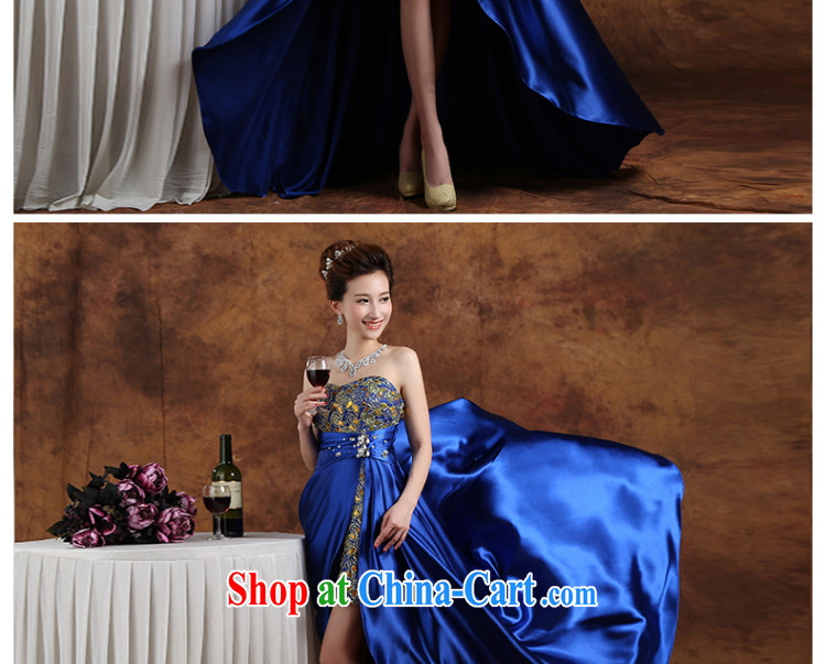 Qi wei wedding dresses 2015 summer new blue towel chest short long bridal toast clothing bridesmaid dress hosted service graduates serving blue XXL pictures, price, brand platters! Elections are good character, the national distribution, so why buy now enjoy more preferential! Health