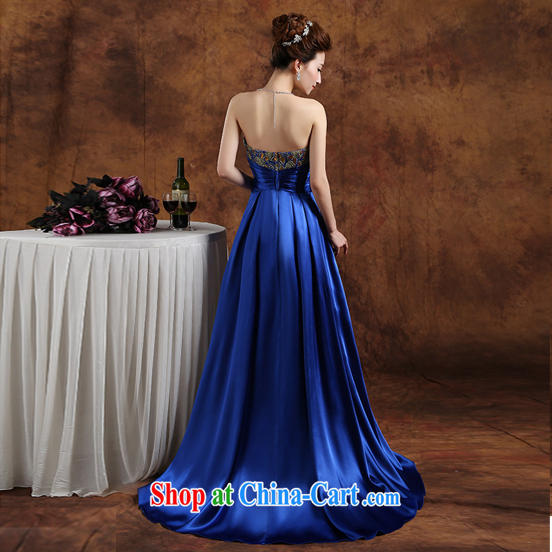 Qi wei wedding dresses 2015 summer new blue towel chest short long bridal toast clothing bridesmaid dress hosted service graduates serving blue XXL, Qi wei (QI WAVE), online shopping