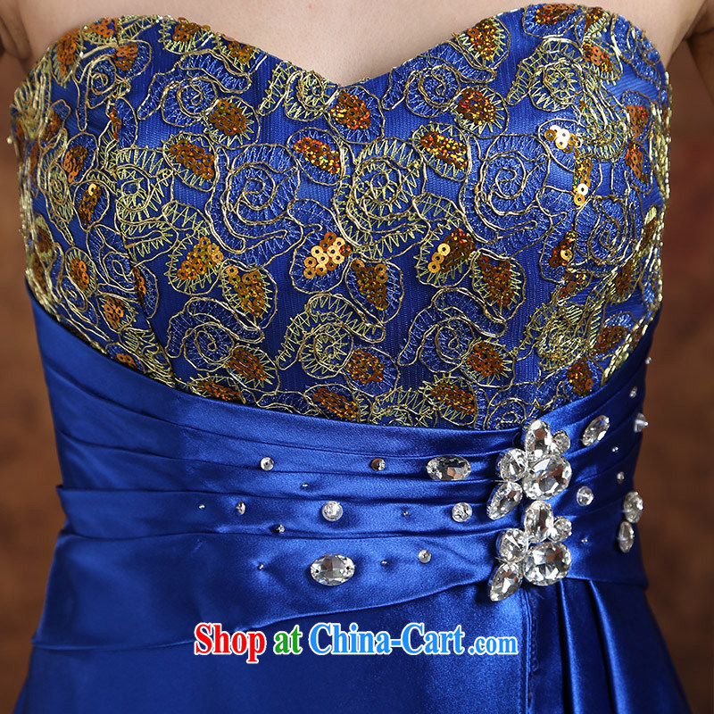 Qi wei wedding dresses 2015 summer new blue towel chest short long bridal toast clothing bridesmaid dress hosted service graduates serving blue XXL, Qi wei (QI WAVE), online shopping
