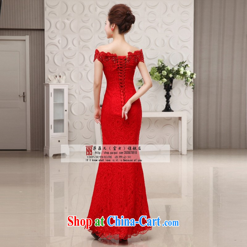 Love so Pang marriages served toast red long, 2014 stylish crowsfoot dress lace dresses the Field shoulder performance service M pieced, love so Pang, shopping on the Internet