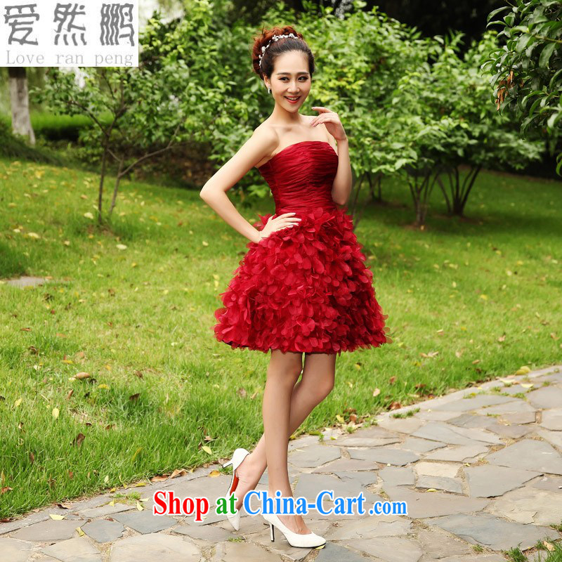 Love so Peng-red bridal replacing bridesmaid wedding toast serving evening dress Evening Dress wedding dresses. wedding dresses spring and summer short, dark red customers to size the Do not be returned.