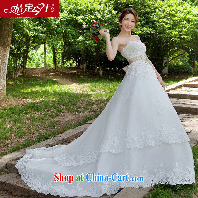 Love Life 2015 new Korean-style wedding-tail dress wiped chest skirt bridal lace married women accessories tail, XXL, love life, and shopping on the Internet