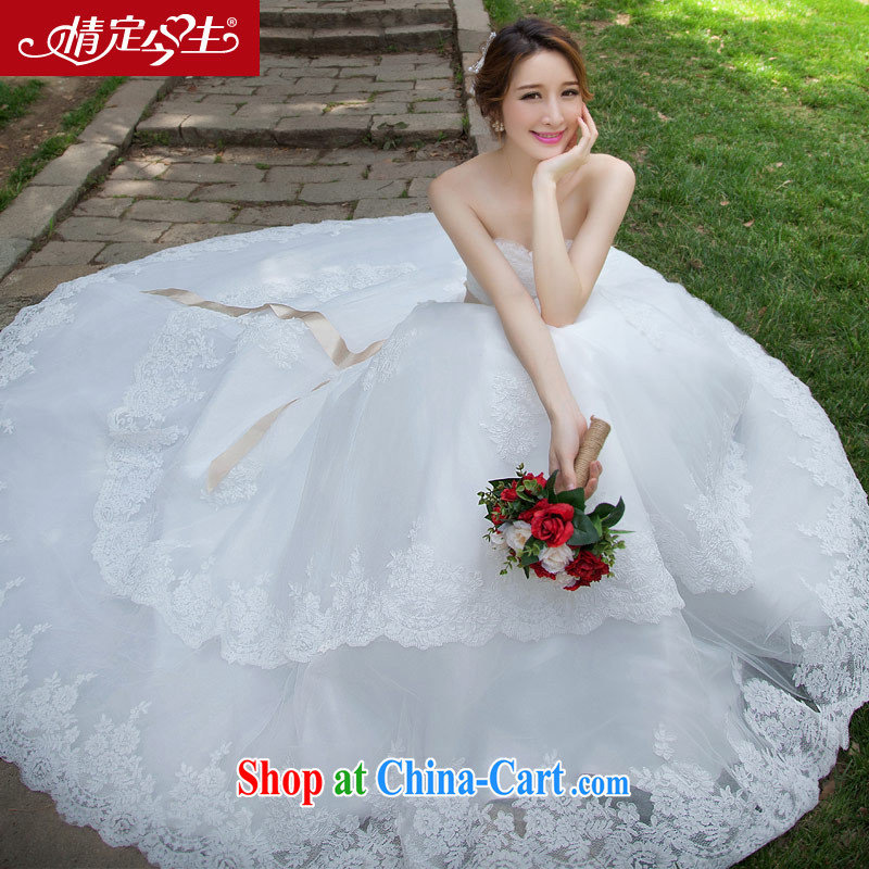 Love Life 2015 new Korean-style wedding-tail dress wiped chest skirt bridal lace married women accessories tail, XXL, love life, and shopping on the Internet