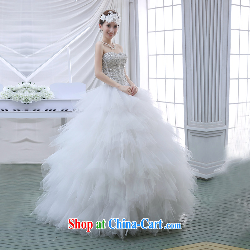 Drag and drop the wedding 2014 new spring Korean Beauty graphics thin smears chest wedding dresses with straps to align paragraph XXL, flower Angel (DUOQIMAN), online shopping