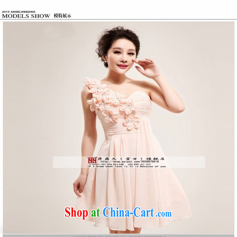 Love so Pang Korean single shoulder pink brides with wedding small wedding dresses short Princess bridesmaid service 2014 new 5177 customer size will not be refunded, love so Peng, shopping on the Internet
