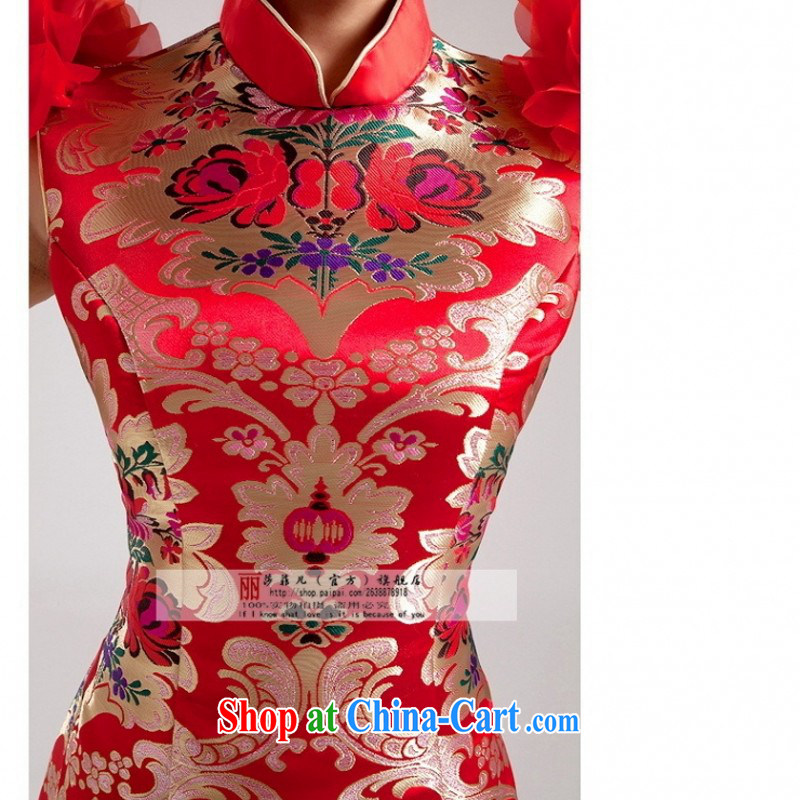 Love, Norman summer 2014 new, improved short red cheongsam dress double-shoulder three-dimensional flowers wedding dresses short dresses, customer size will not be refunded, love so Pang, shopping on the Internet