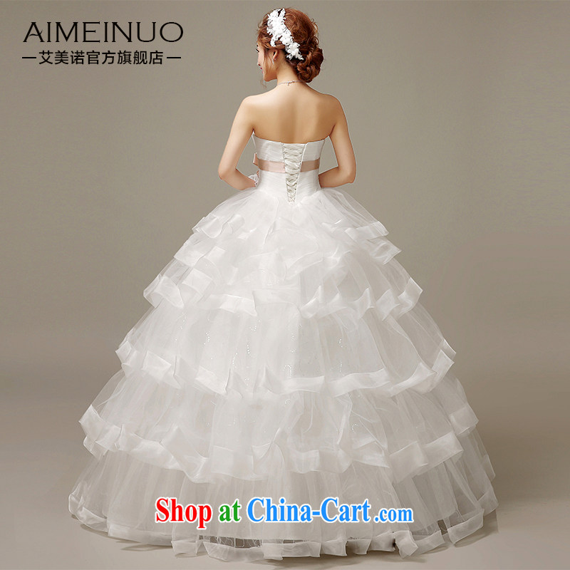 The United States, wedding dresses 2015 summer, heart-shaped bare chest manually cultivating flowers graphics thin stack shaggy wrinkled dress strap H - 51 white XL, AIDS, and the United States (Imeinuo), online shopping