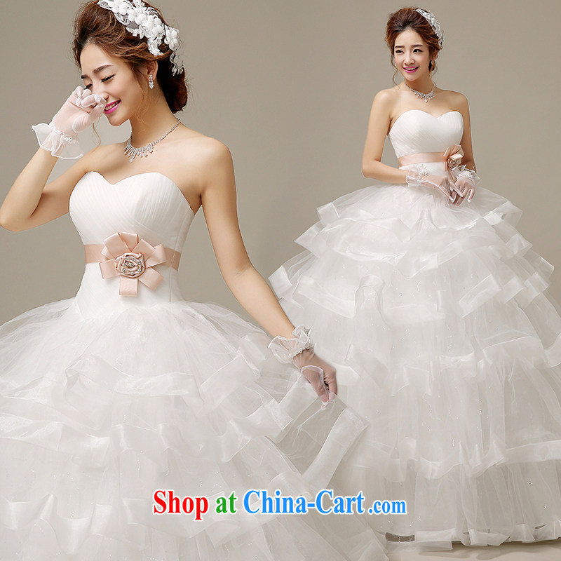 The United States, wedding dresses 2015 summer, heart-shaped bare chest manually cultivating flowers graphics thin stack shaggy wrinkled dress strap H - 51 white XL, AIDS, and the United States (Imeinuo), online shopping