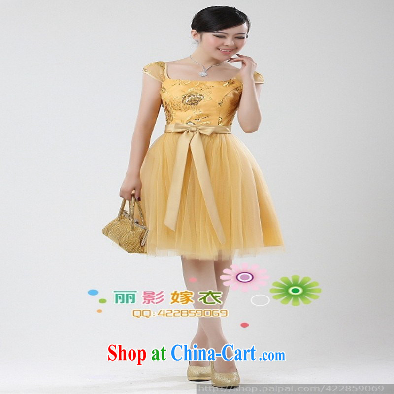 Love so Pang pink graphics thin package shoulder a shoulder Princess shaggy dress small dress bridesmaid fitted short dress A 096 yellow customer size will not be refunded, and a love so Pang, shopping on the Internet