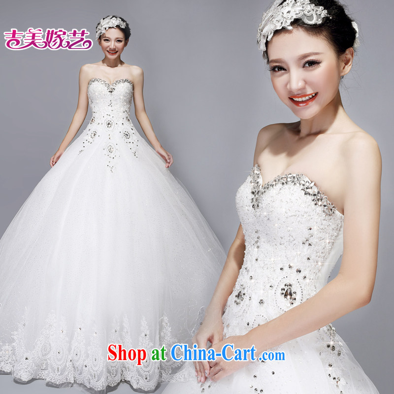 wedding dresses Jimmy married arts 2015 new Princess Korean chest bare water drill with 7535 HS wedding white XXL