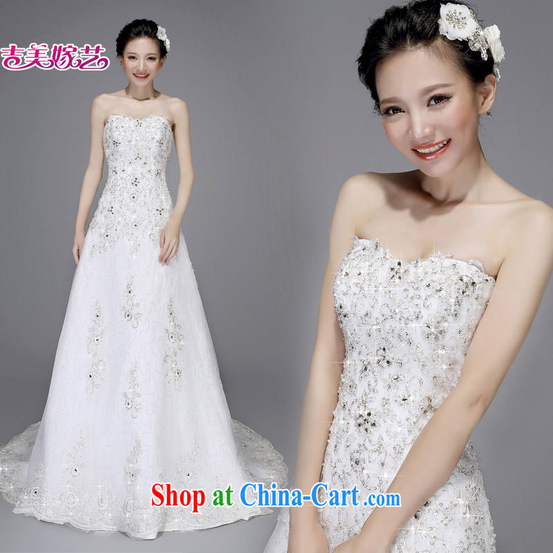 wedding dresses, marry us performing arts 2015 new Korean wiped chest water drilling A with small tail HT 7526 bridal wedding dresses with ivory XL