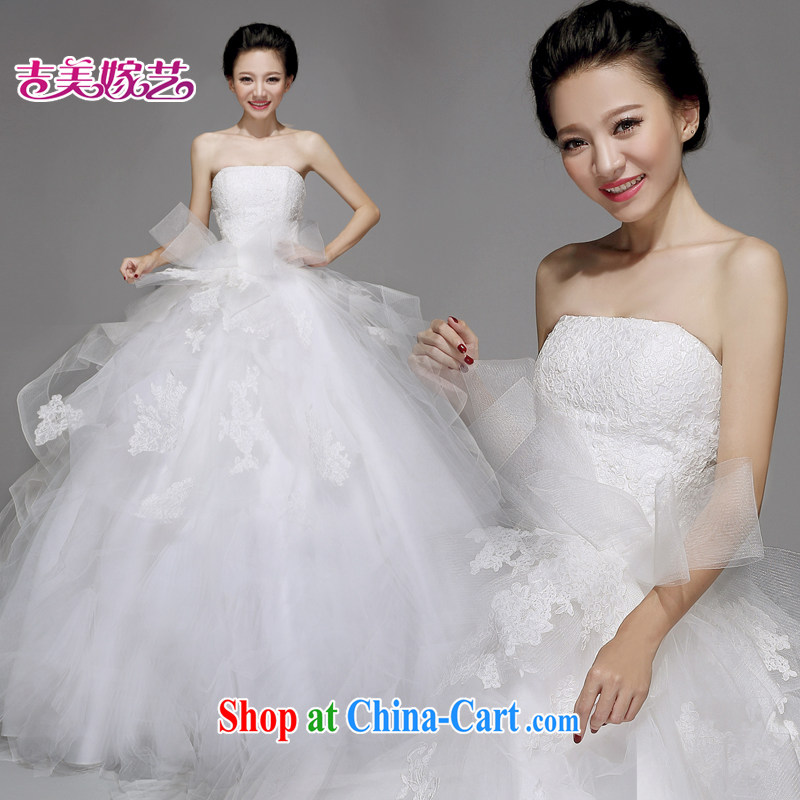 wedding dresses Jimmy married arts 2015 new Princess Korean chest bare lace tail HT7501 bridal wedding white XXXL