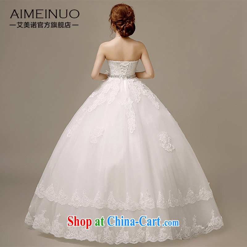 The United States, wedding dresses 2015 new Korean bridal wedding lace flowers erase chest strap beauty graphics thin with Princess yarn H - 50 white XL, the American (Imeinuo), online shopping