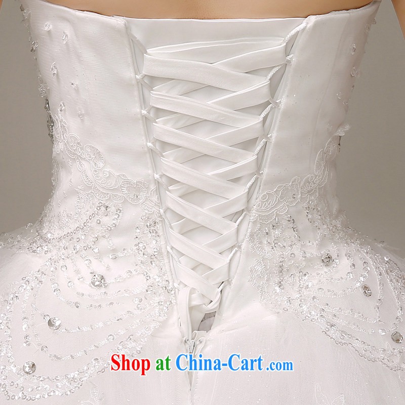 The United States, wedding dresses 2015 spring and summer water drilling wiped his chest lace on-chip integrated with a Korean version with Princess bride wedding H - 48 white XL, the US (Imeinuo), online shopping
