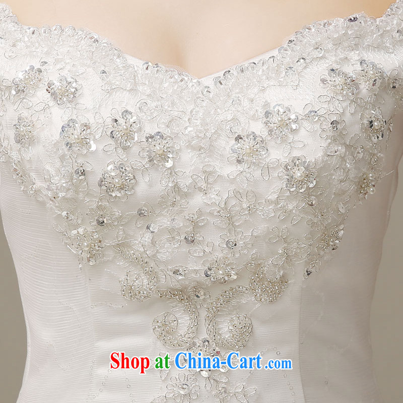 The United States, wedding dresses 2015 spring and summer retro field shoulder lace hand tied flowers with Korean version with Princess bride wedding H - 53 white S, AIDS, and the United States (Imeinuo), shopping on the Internet